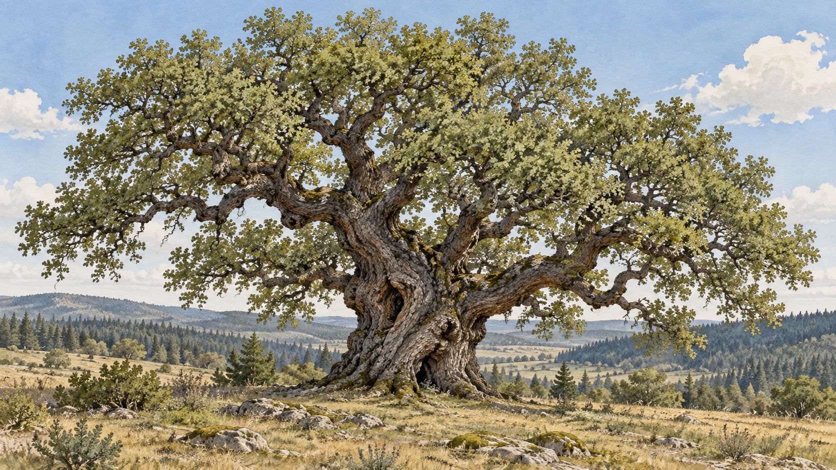 Piribaba Oak Natural Monument çizimi, Eskişehir