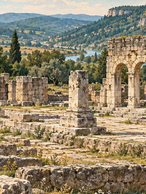 Zeichnung: Antike Stadt Pompeipolis, Kastamonu