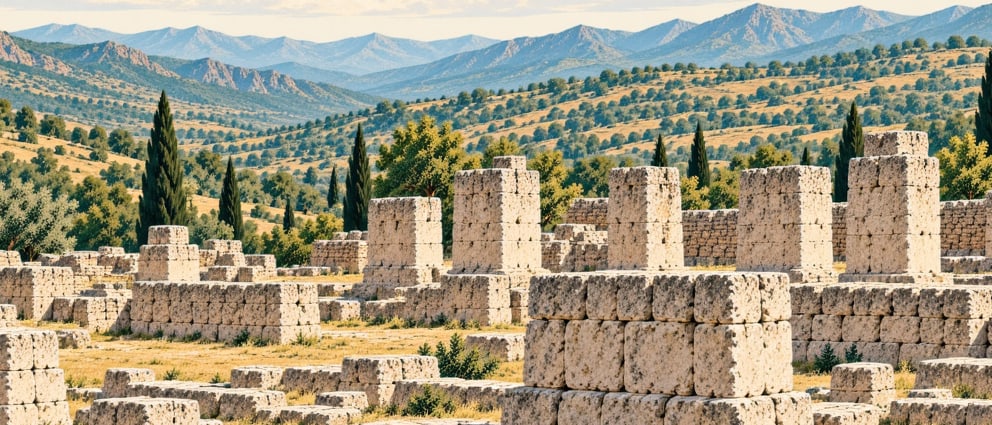 Priene Archaeological Site çizimi, Aydın