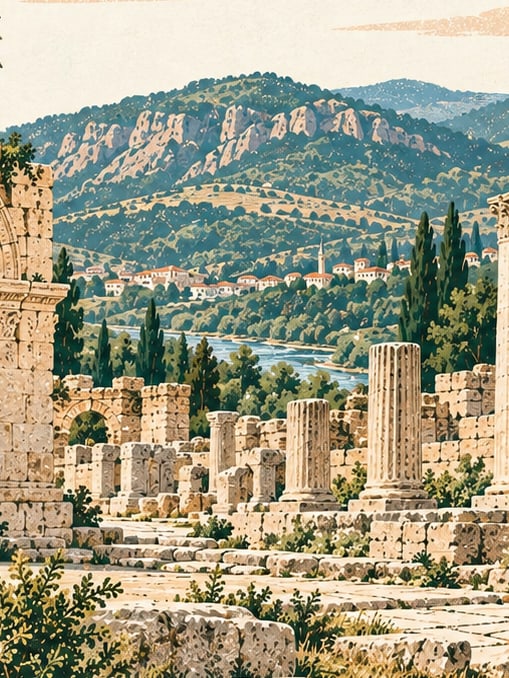 Zeichnung: Antike Stadt Prusias ad Hypium, Düzce