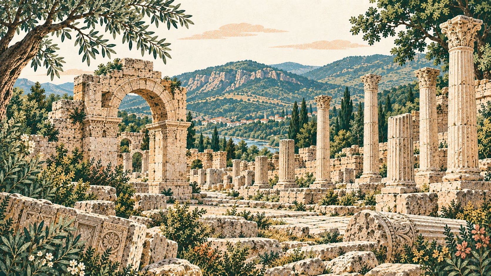 Prusias ad Hypium Ancient City çizimi, Düzce