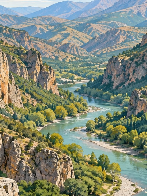 Zeichnung: Pülümür-Tal, Tunceli