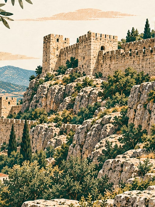 Zeichnung: Burg Ravanda, Kilis