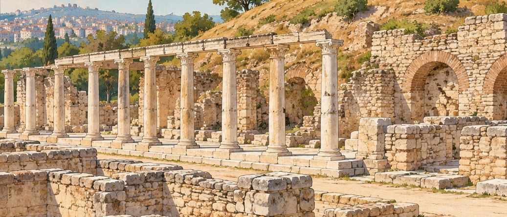 Roman Baths and Open Air Museum çizimi, Ankara