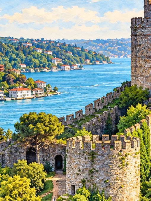 Rumeli Fortress çizimi, İstanbul