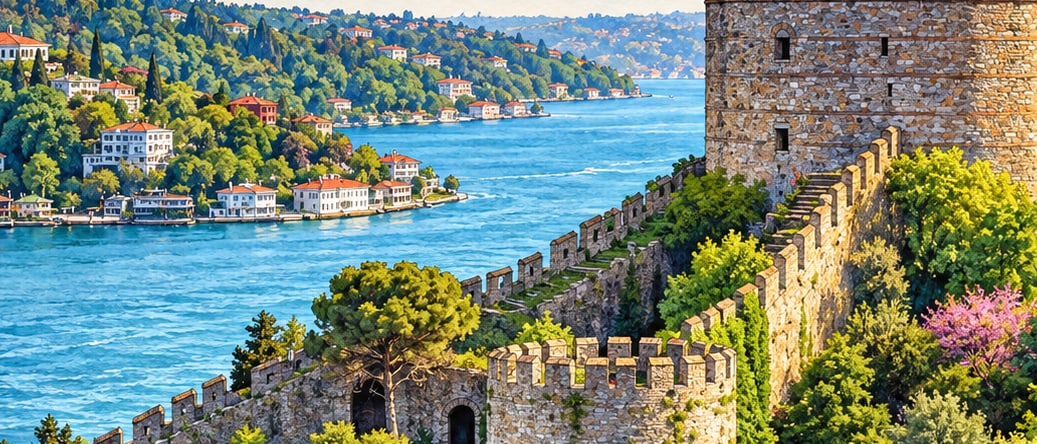 Rumeli Fortress çizimi, İstanbul
