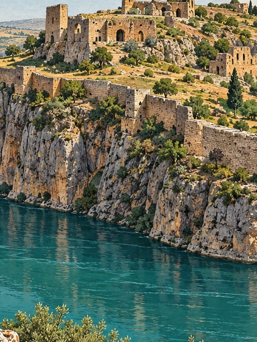 Zeichnung: Archäologische Stätte Rumkale, Gaziantep