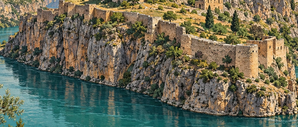 Rumkale Archaeological Site çizimi, Gaziantep