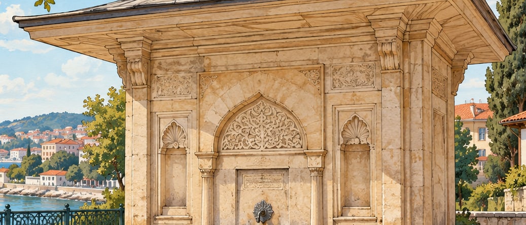 Rüstem Efendi Fountain çizimi, Tekirdağ