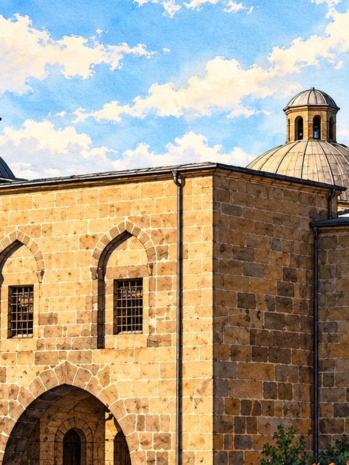 Zeichnung: Rüstem-Paşa-Karawanserei, Erzurum