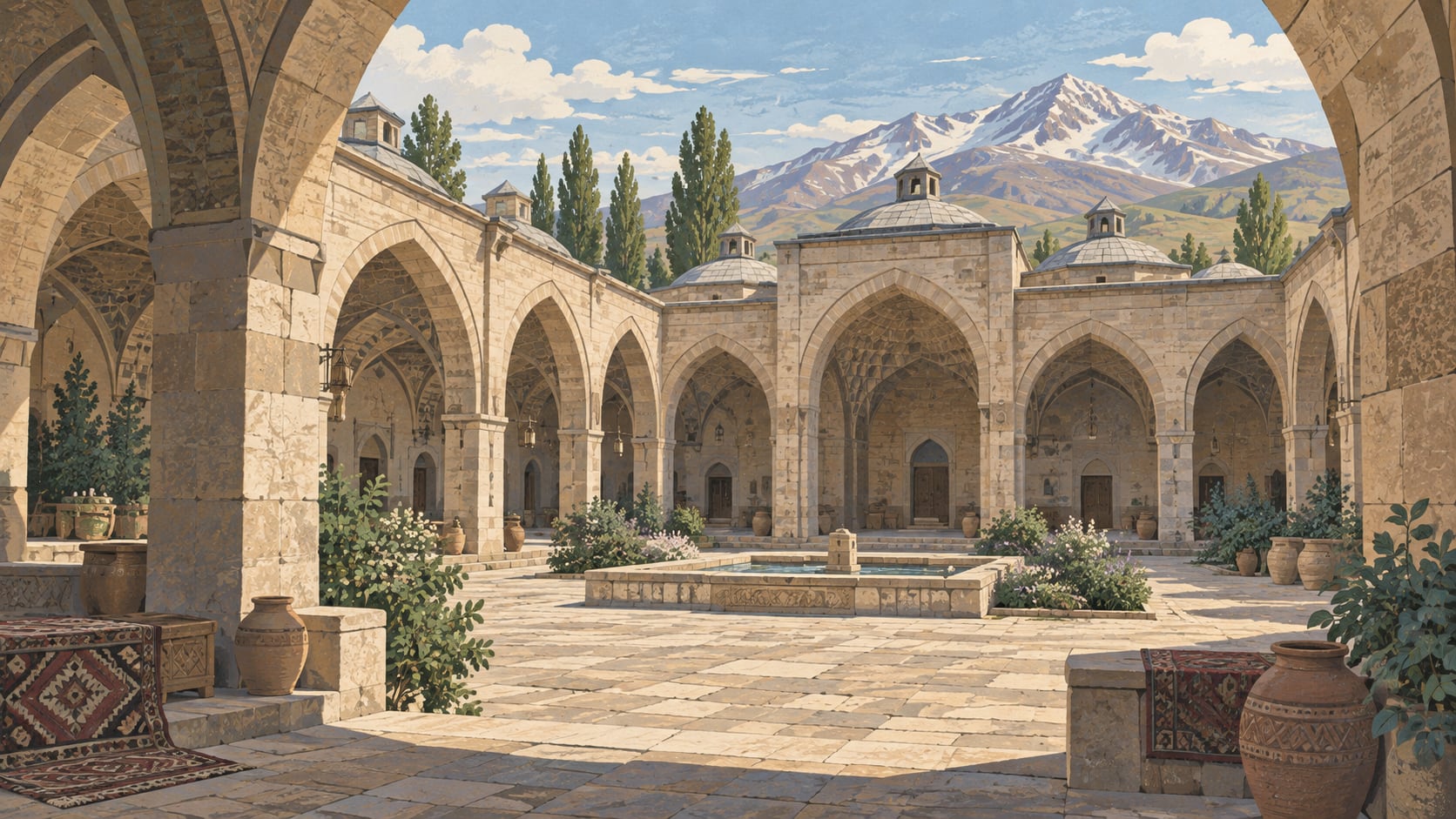 Rüstem Paşa Caravanserai çizimi, Erzurum