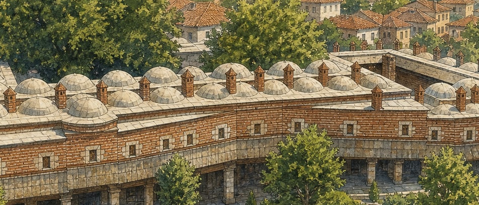 Rüstempaşa Caravanserai çizimi, Edirne