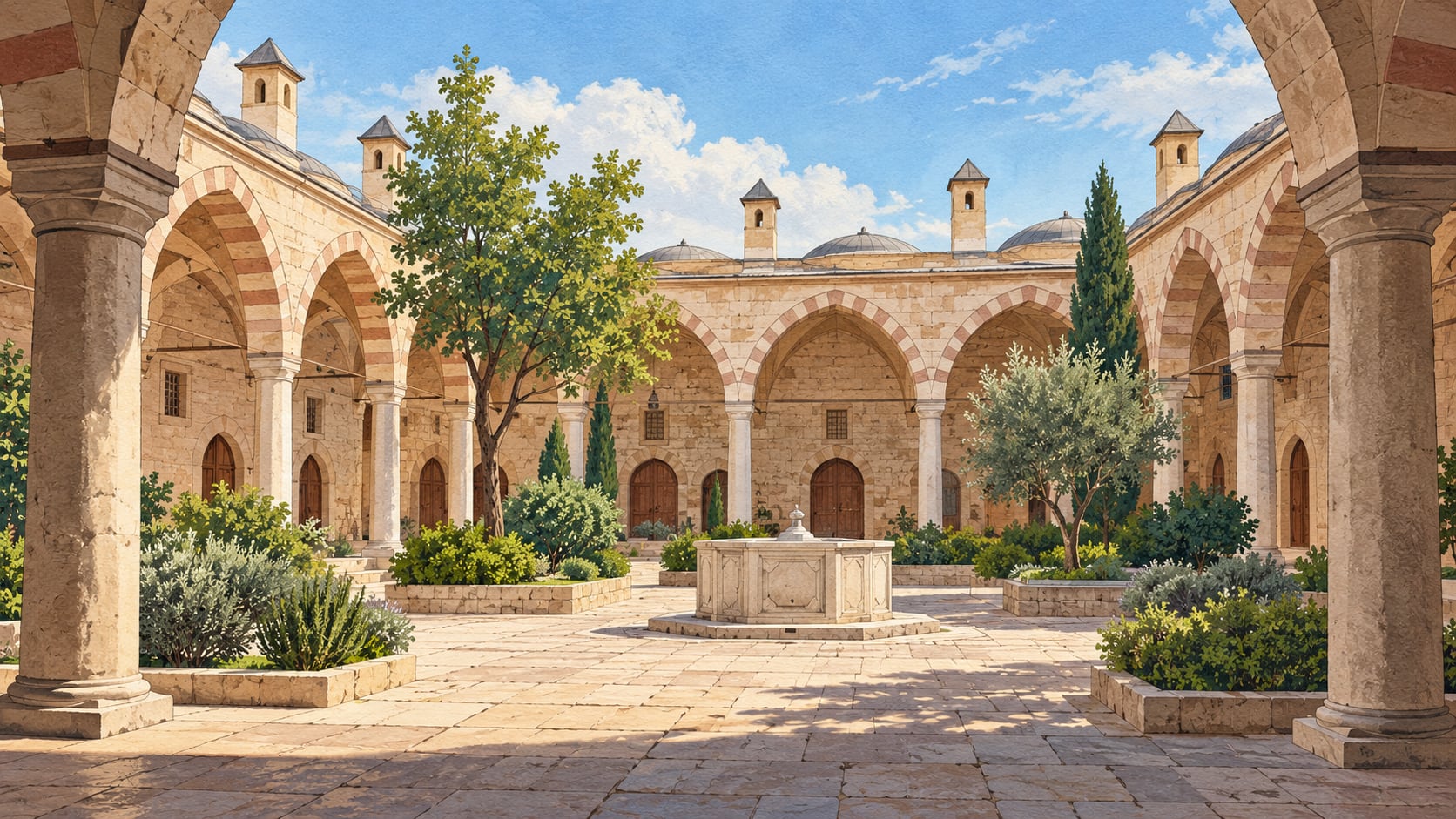 Rüstempaşa Caravanserai çizimi, Edirne