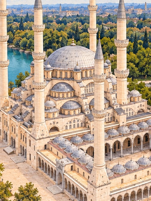 Zeichnung: Sabancı-Zentralmoschee, Adana