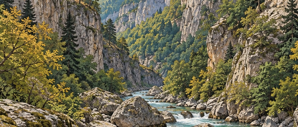 Sadağı Canyon Nature Park çizimi, Bursa