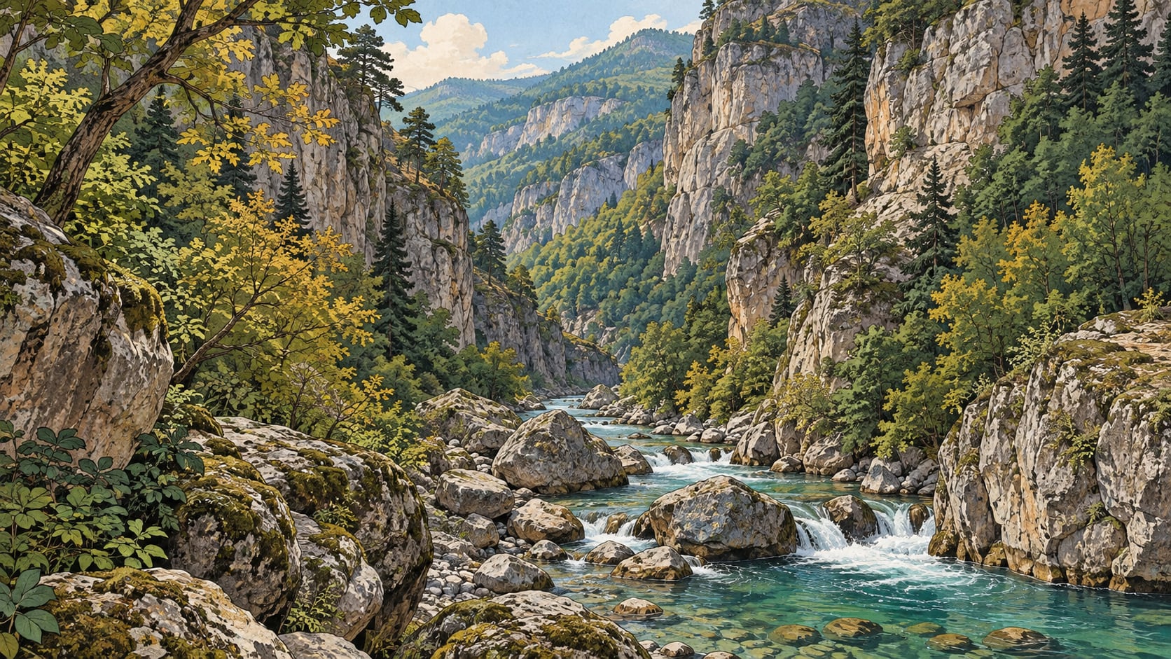 Sadağı Canyon Nature Park çizimi, Bursa