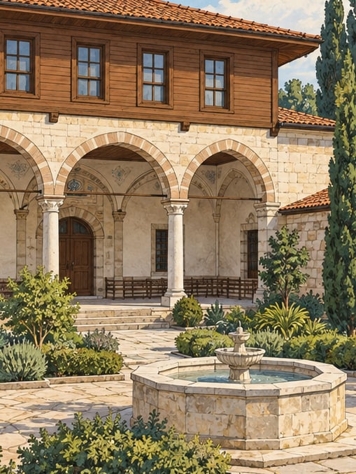 Zeichnung: Kuvayi-Milliye-Museum in der Sadi-Derwischloge, Samsun