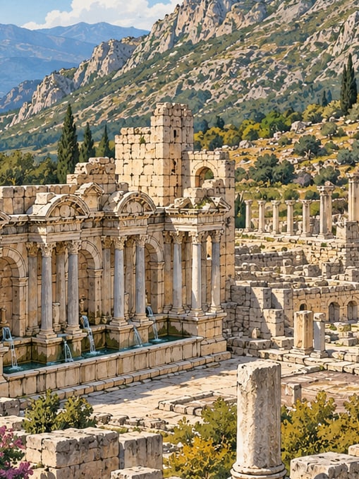 Zeichnung: Archäologische Stätte Sagalassos, Burdur