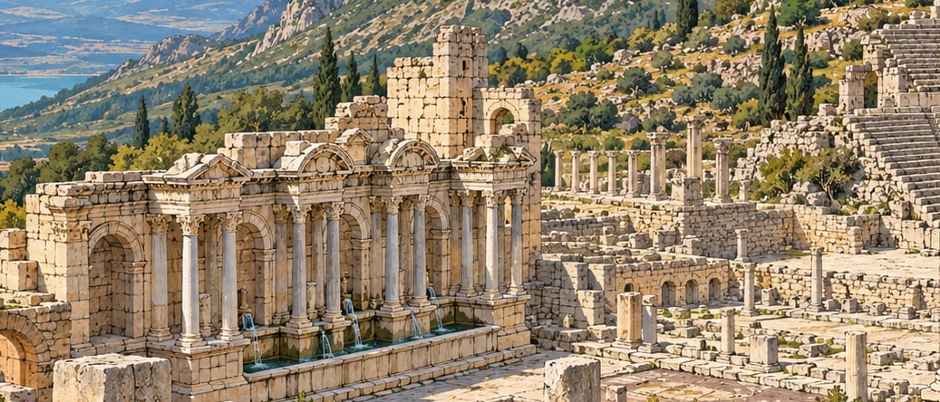 Sagalassos Archaeological Site çizimi, Burdur