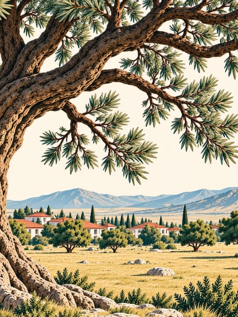 Şah Juniper Natural Monument çizimi, Antalya