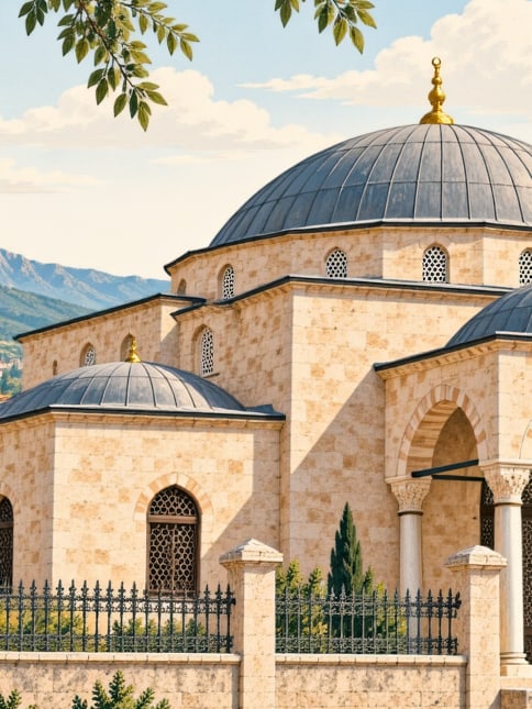 Şah Melek Mosque çizimi, Edirne