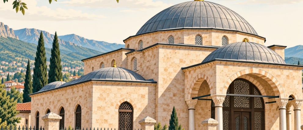 Şah Melek Mosque çizimi, Edirne