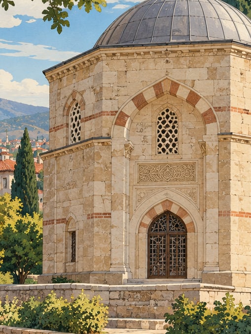 Şair Şeyhi Tomb / Hekim Sinan Tomb çizimi, Kütahya