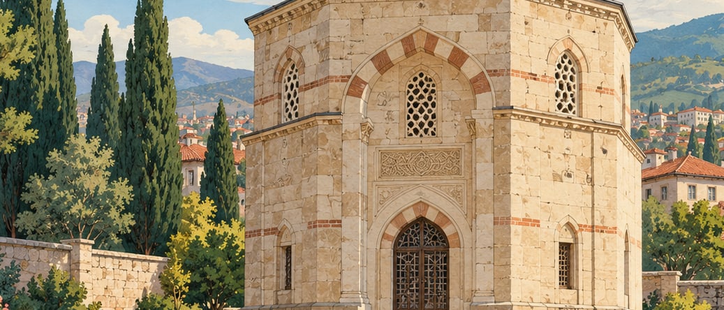 Şair Şeyhi Tomb / Hekim Sinan Tomb çizimi, Kütahya