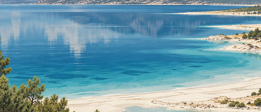 Salda Lake Nature Park çizimi, Burdur