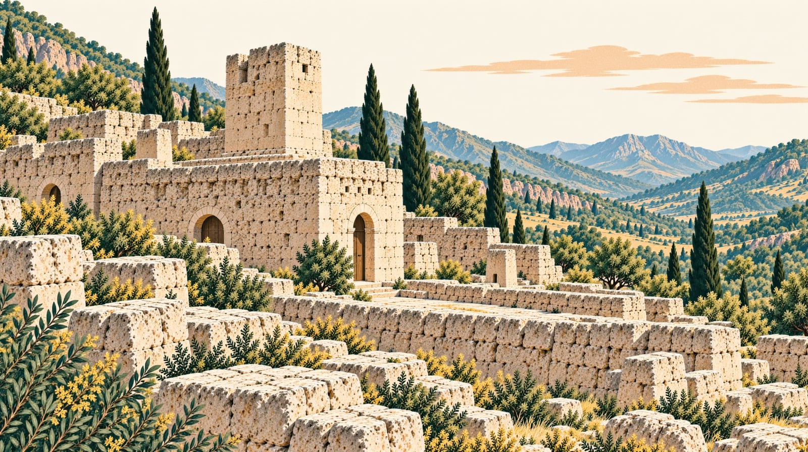Sandıklı Castle çizimi, Afyonkarahisar