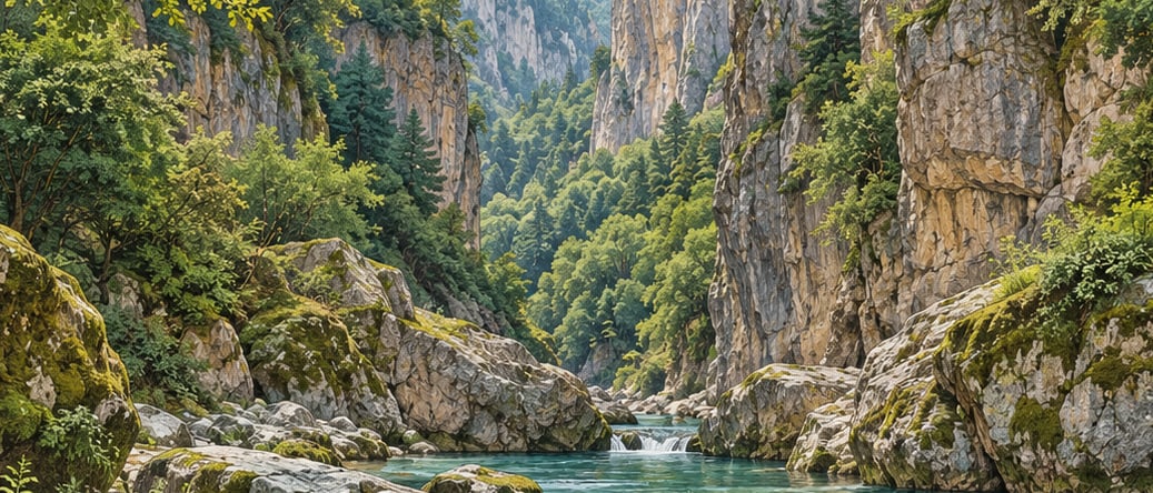 Sansarak Canyon Nature Park çizimi, Bursa