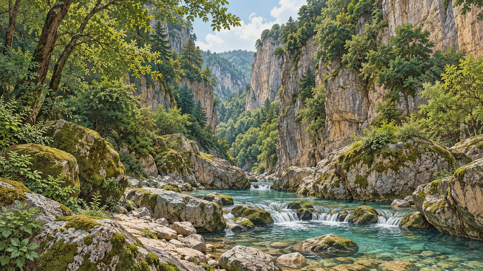 Sansarak Canyon Nature Park çizimi, Bursa
