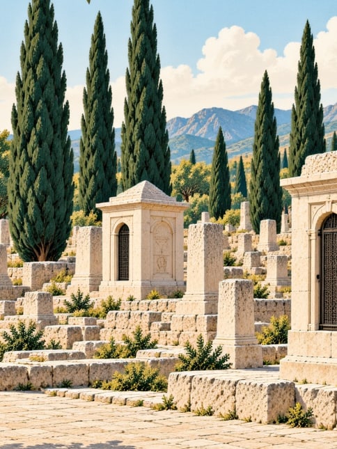 Zeichnung: Balkan-Märtyrerfriedhof Sarayiçi, Edirne