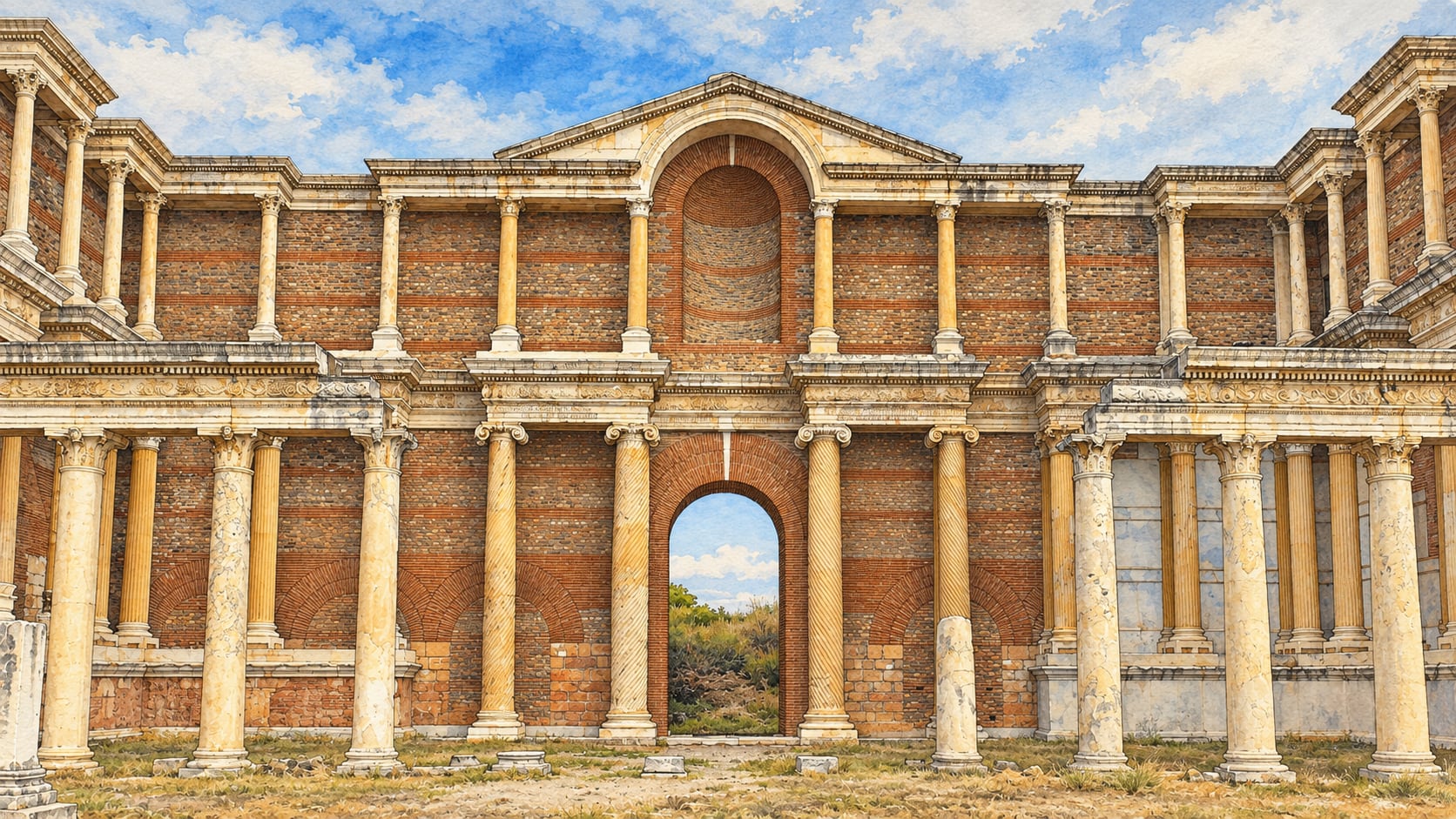 Sardis Archaeological Site çizimi, Manisa