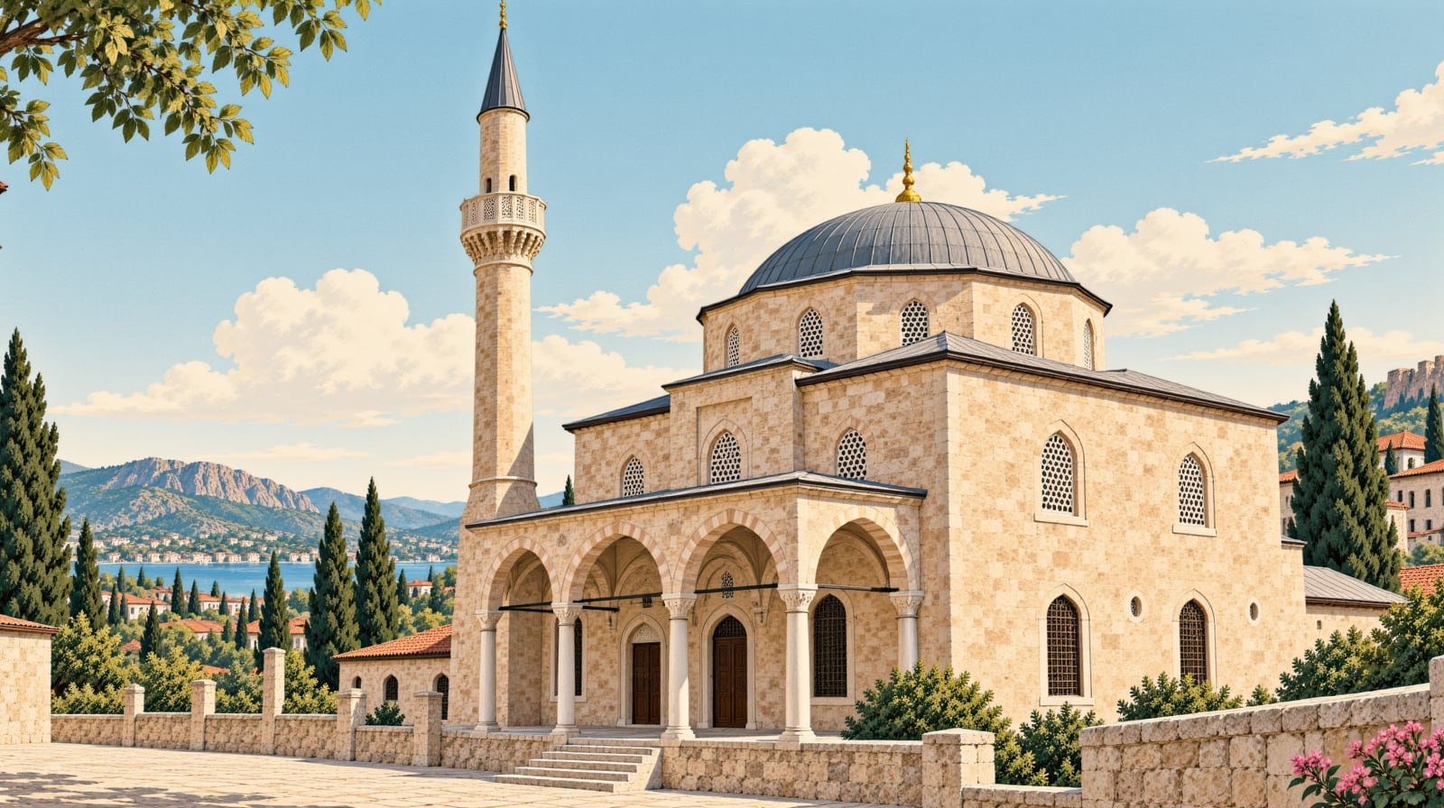 Sarıca Paşa Mosque çizimi, Edirne