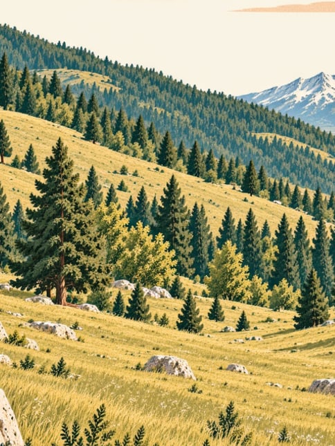Zeichnung: Hochebene Sarıçiçek, Karabük