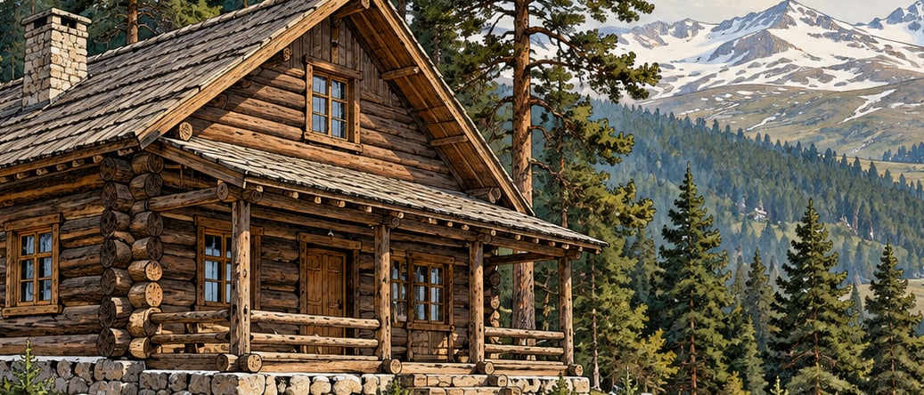 Sarıkamış Log House çizimi, Kars