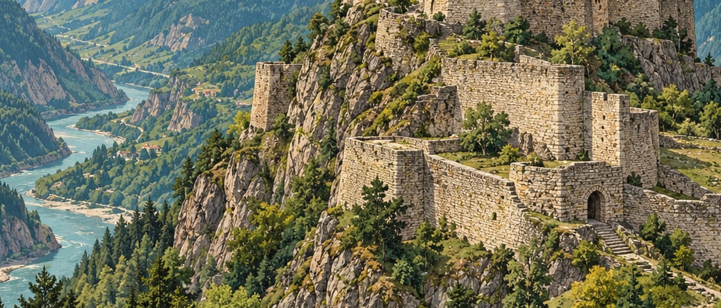 Satlel Castle çizimi, Artvin