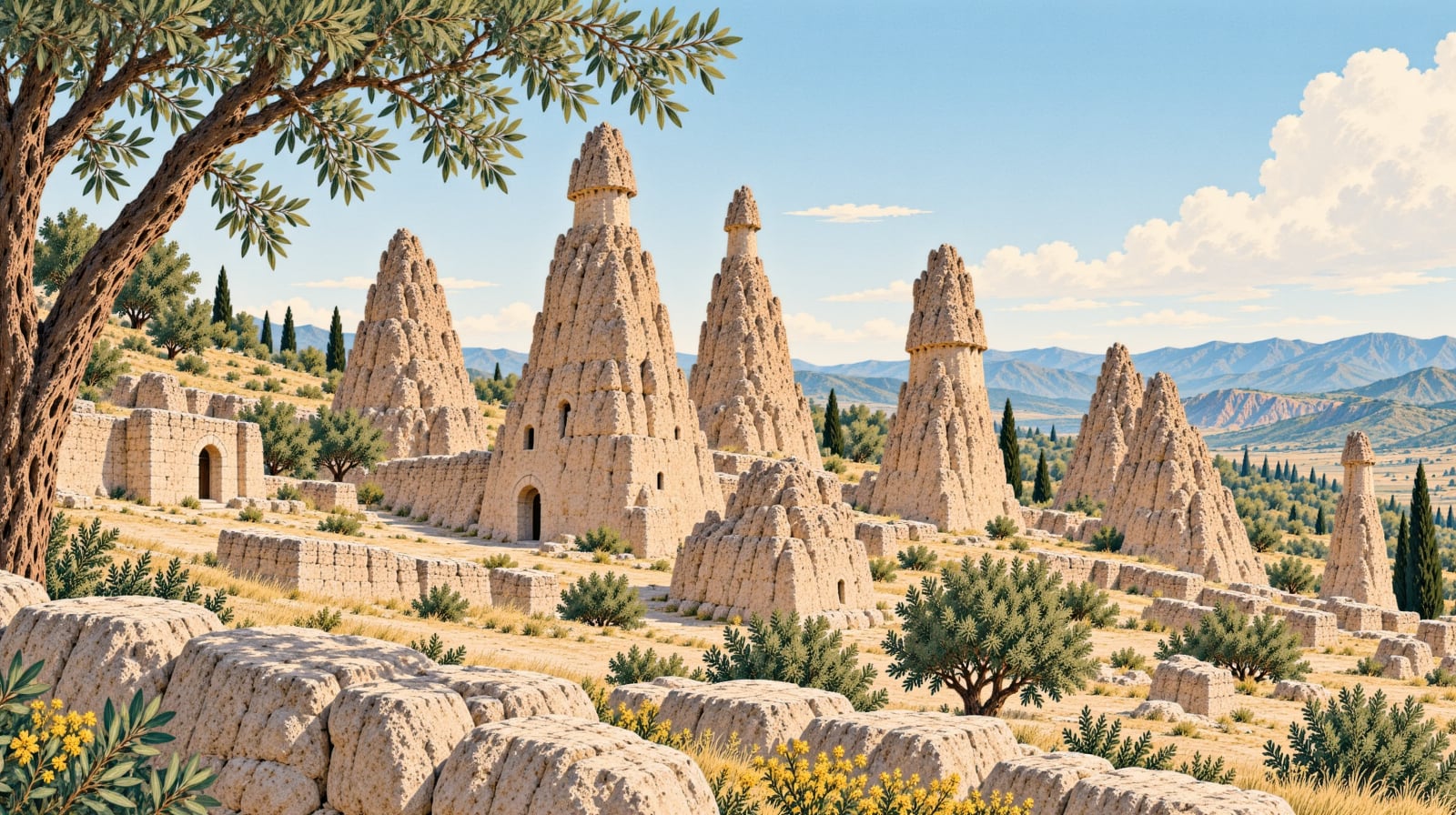 Şavşat Fairy Chimneys çizimi, Artvin