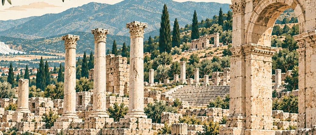 Sebastapolis Ancient City çizimi, Denizli