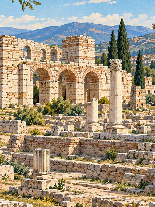 Zeichnung: Antike Stadt Sebaste, Uşak