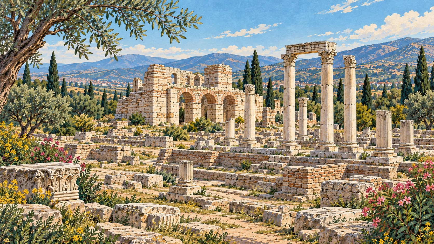 Sebaste Ancient City çizimi, Uşak