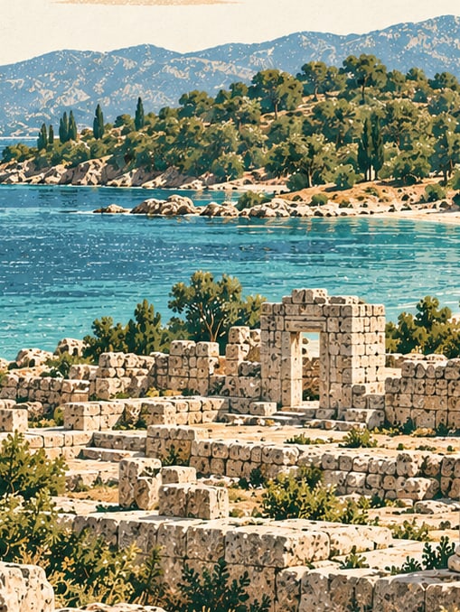 Sedir Adası çizimi, Muğla