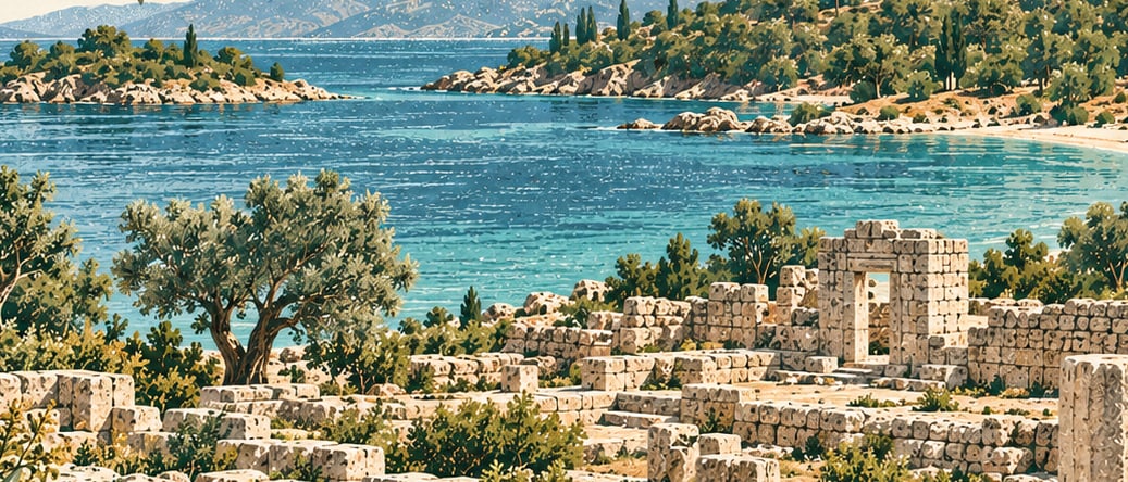 Sedir Adası çizimi, Muğla