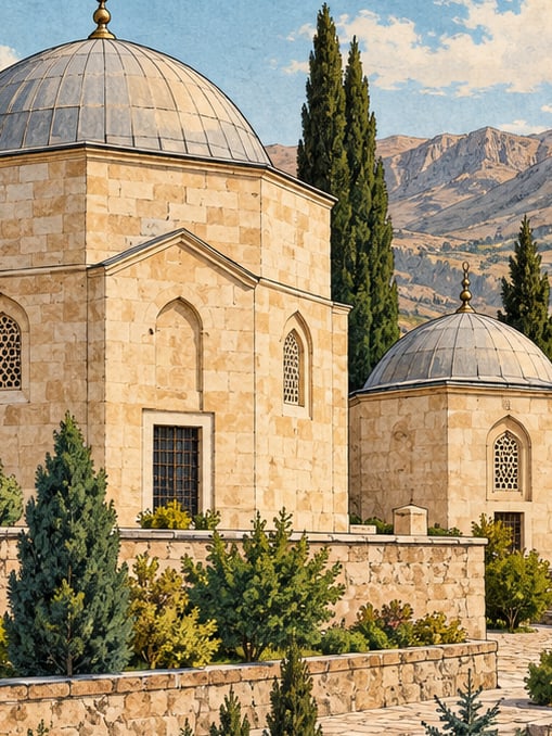 Şehit Osman Türbeleri çizimi, Bayburt