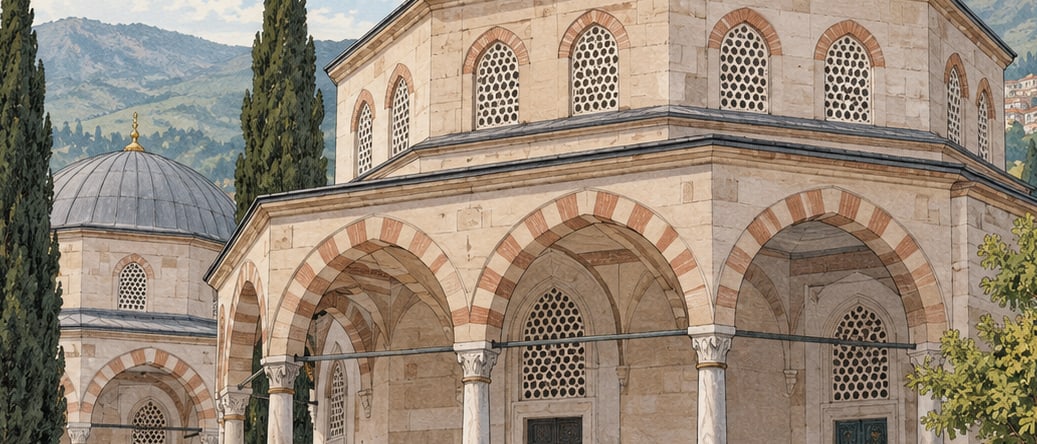 Şehzade Sultan Mustafa and Sultan Cem Tomb çizimi, Bursa