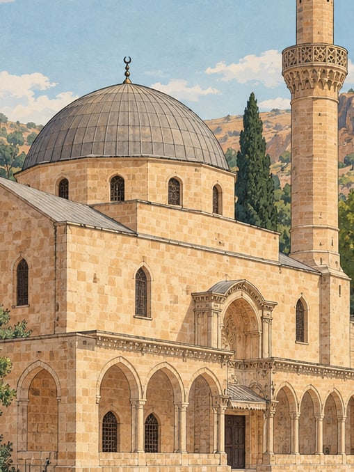 Zeichnung: Selahaddin-Eyyubi-Moschee / Kirche des heiligen Johannes Prodromos Addai, Şanlıurfa