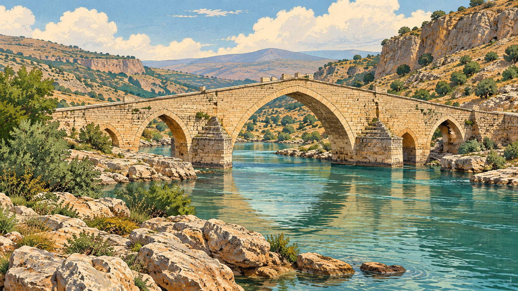 Seljuk Bridge çizimi, Adıyaman