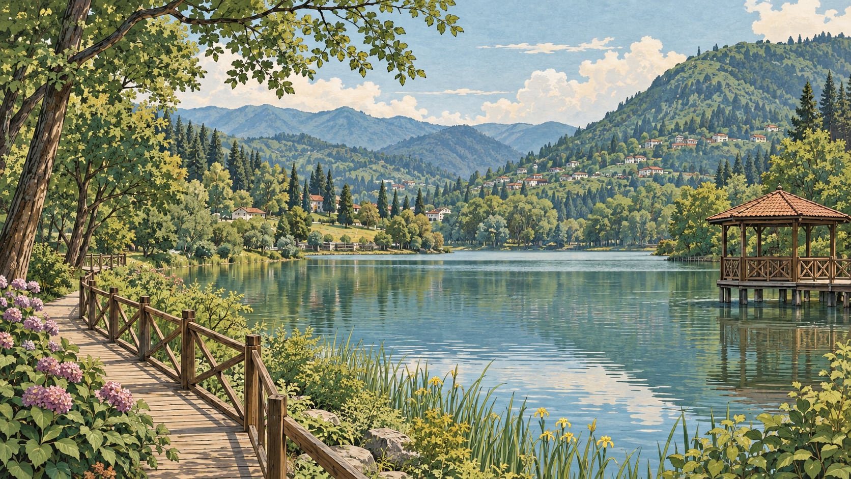 Sera Lake Nature Park çizimi, Trabzon