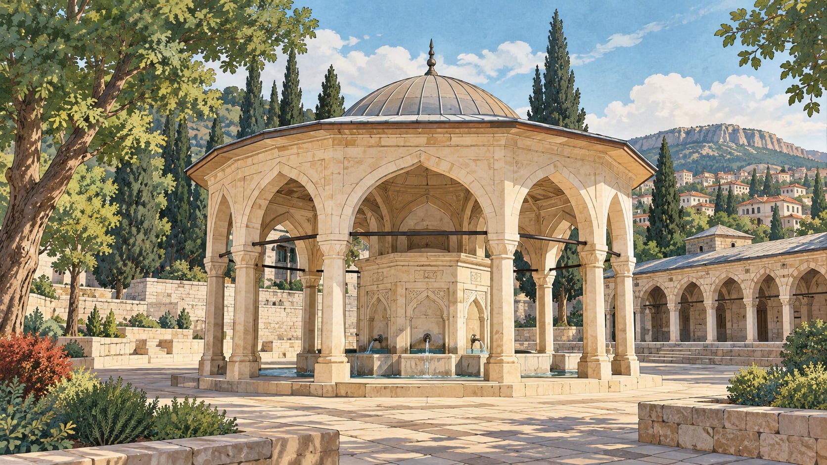 Şeyh Adil Fountain çizimi, Kahramanmaraş